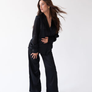 Костюм із натурального шовку чорний