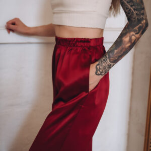 Silk pants burgundy