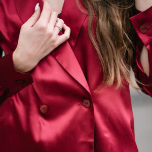 Silk blazer burgundy